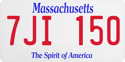 MA license plate 7JI150