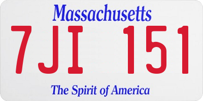 MA license plate 7JI151