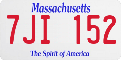 MA license plate 7JI152