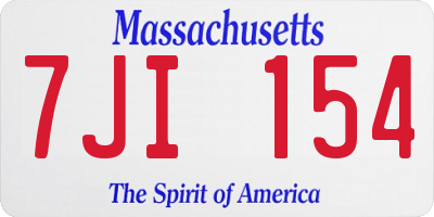MA license plate 7JI154