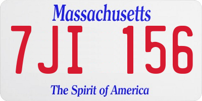 MA license plate 7JI156