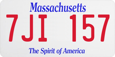 MA license plate 7JI157