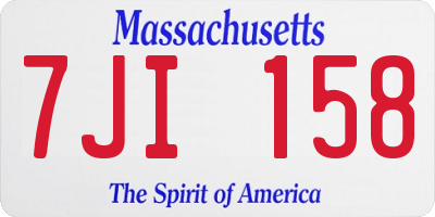 MA license plate 7JI158