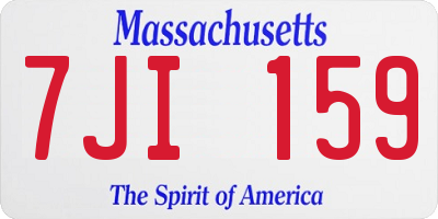 MA license plate 7JI159