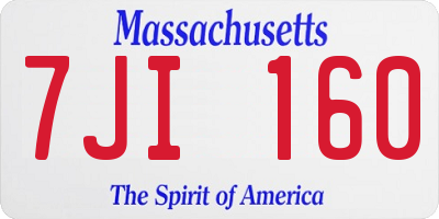 MA license plate 7JI160