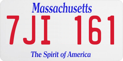 MA license plate 7JI161