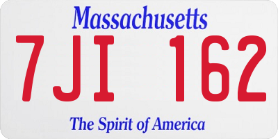 MA license plate 7JI162