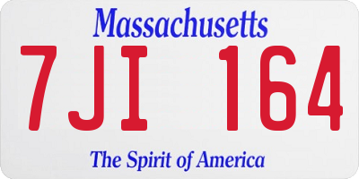 MA license plate 7JI164