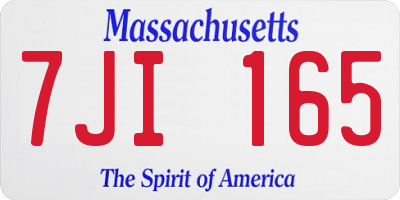 MA license plate 7JI165