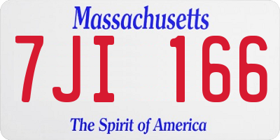 MA license plate 7JI166