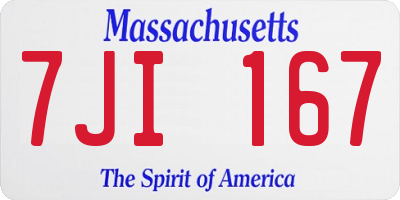MA license plate 7JI167