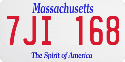 MA license plate 7JI168