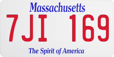 MA license plate 7JI169