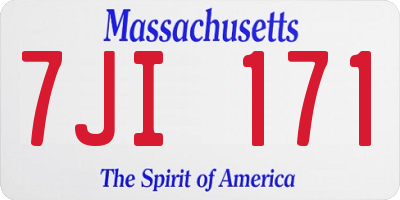 MA license plate 7JI171