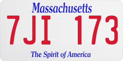 MA license plate 7JI173