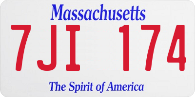MA license plate 7JI174