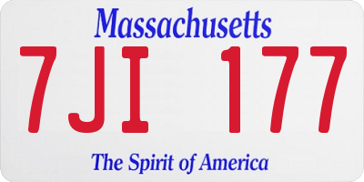 MA license plate 7JI177