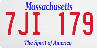 MA license plate 7JI179