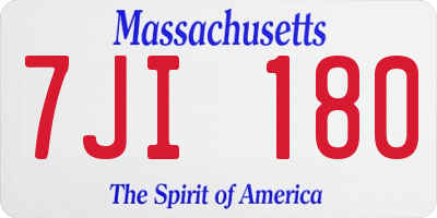 MA license plate 7JI180