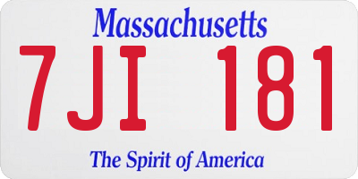 MA license plate 7JI181