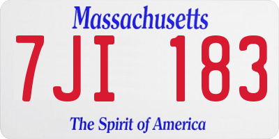 MA license plate 7JI183