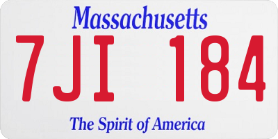MA license plate 7JI184