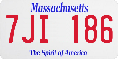 MA license plate 7JI186