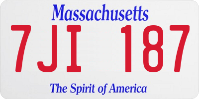 MA license plate 7JI187