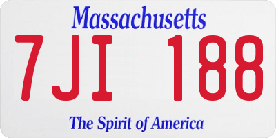 MA license plate 7JI188