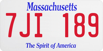 MA license plate 7JI189