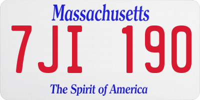 MA license plate 7JI190