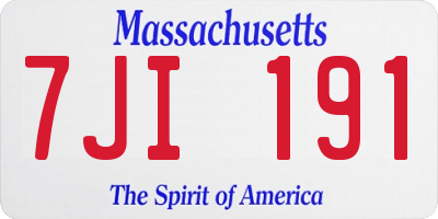 MA license plate 7JI191