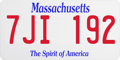 MA license plate 7JI192