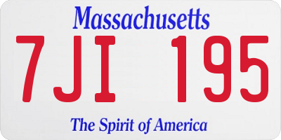 MA license plate 7JI195