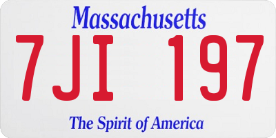 MA license plate 7JI197