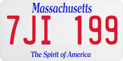 MA license plate 7JI199