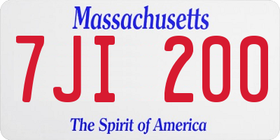 MA license plate 7JI200