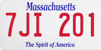 MA license plate 7JI201