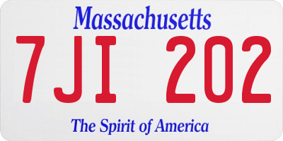 MA license plate 7JI202