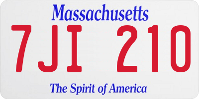 MA license plate 7JI210