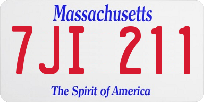 MA license plate 7JI211