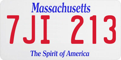 MA license plate 7JI213