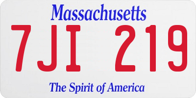 MA license plate 7JI219