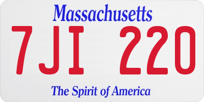 MA license plate 7JI220