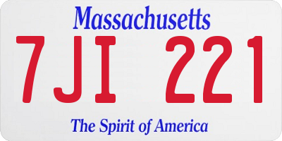 MA license plate 7JI221