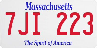 MA license plate 7JI223