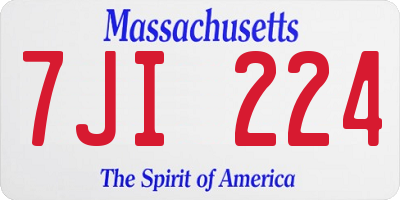 MA license plate 7JI224