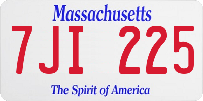 MA license plate 7JI225