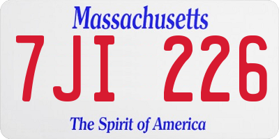 MA license plate 7JI226