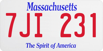 MA license plate 7JI231